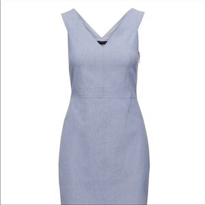 Light Denim Banana Republic Chambray Sheath Midi Sleeveless Dress / Size 6